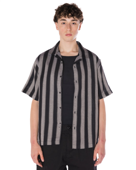 Textured Striped Shirt Black/Silver