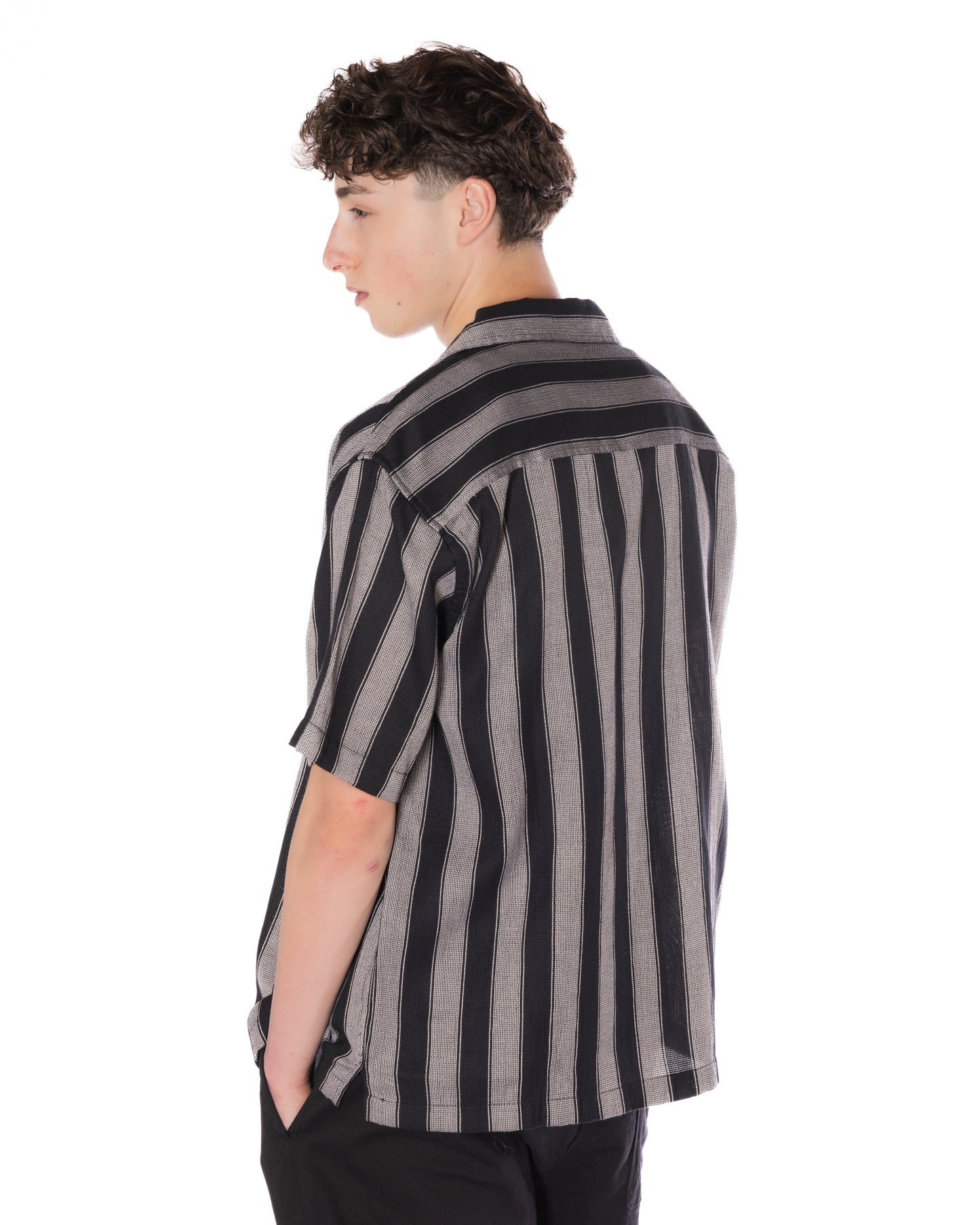 Textured Striped Shirt Black/Silver