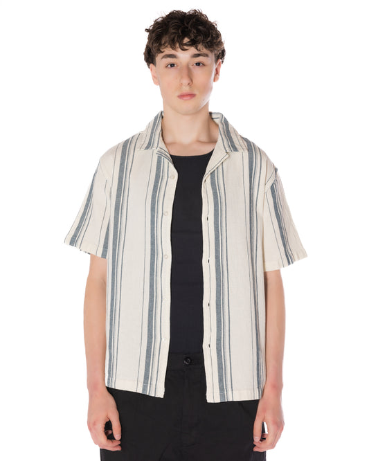 Textured Striped Shirt Off White