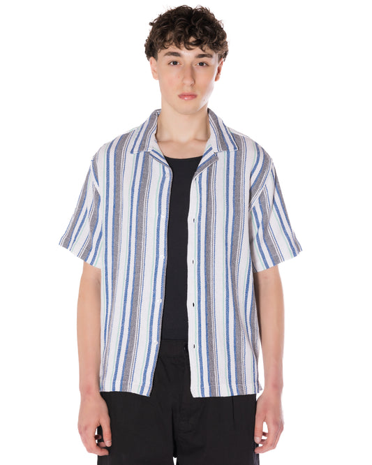 Textured Striped Shirt White/Blue