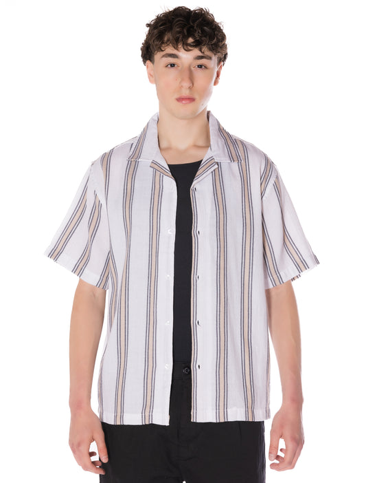 Textured Striped Shirt White