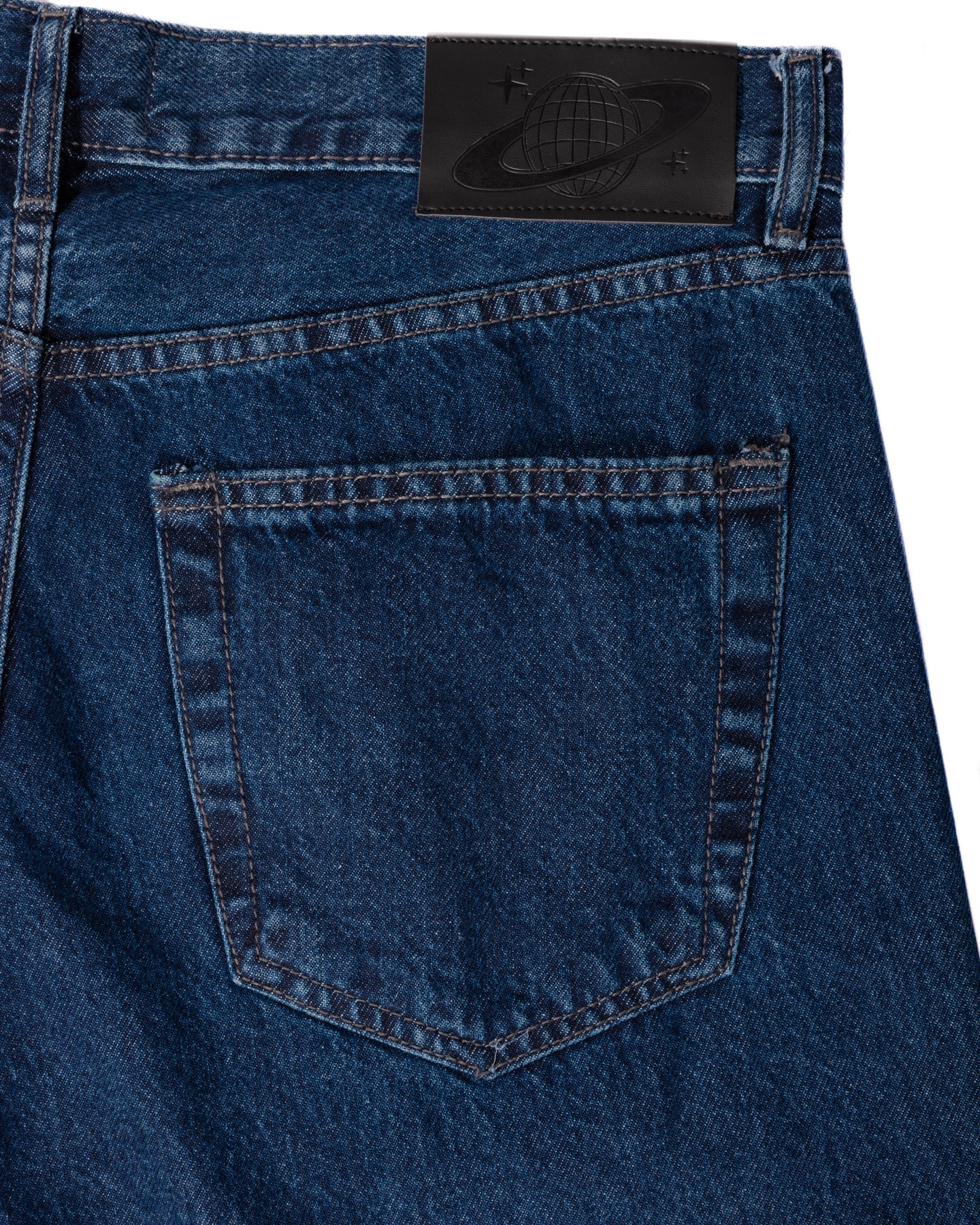 Stone Washed Blue Loose Jeans