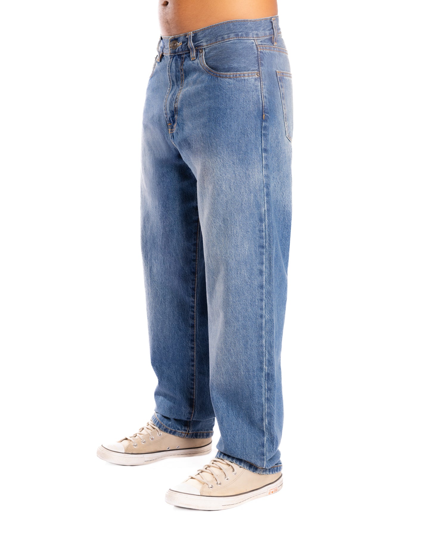 Dirt Wash Blue Loose Jeans