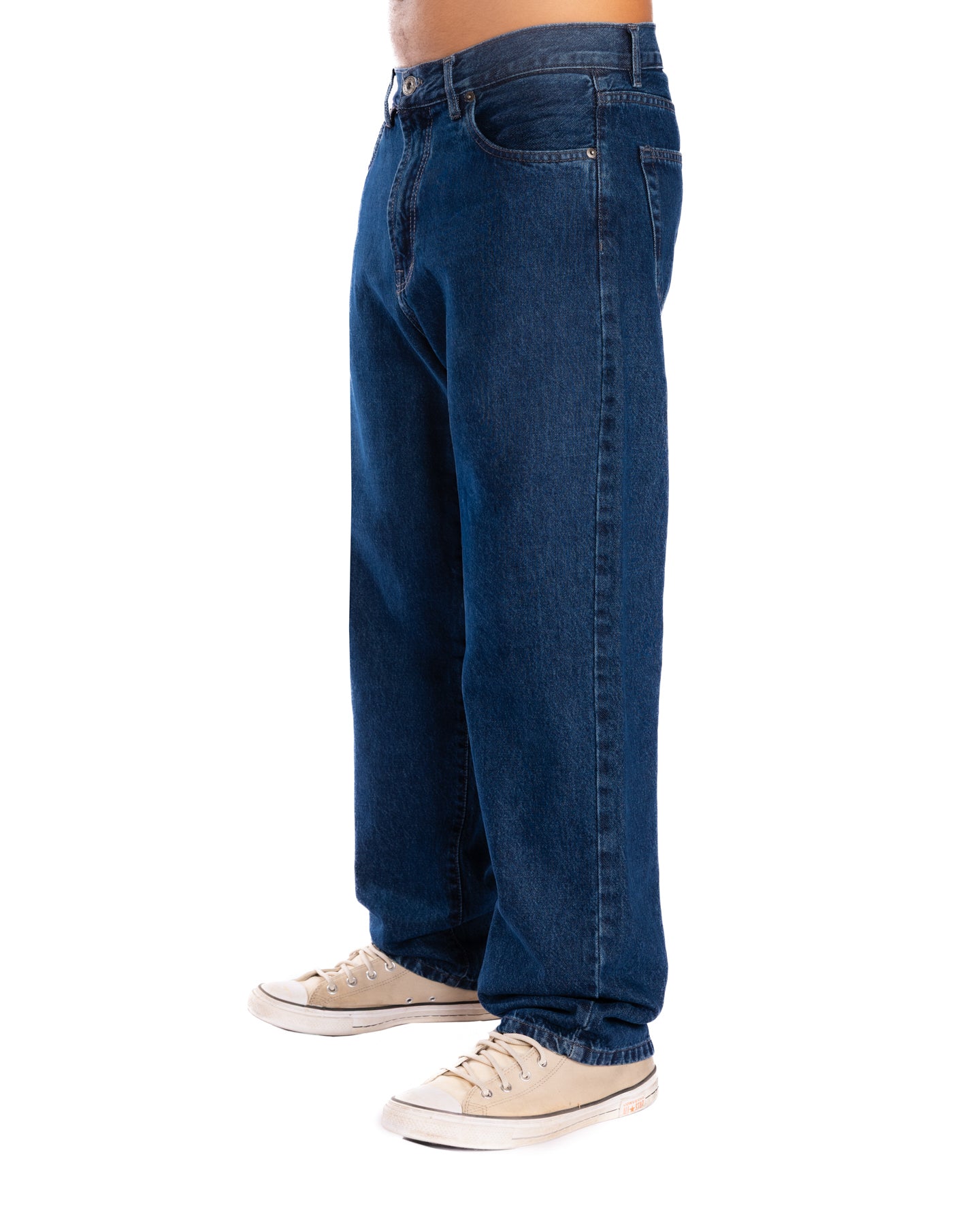 Stone Washed Blue Loose Jeans