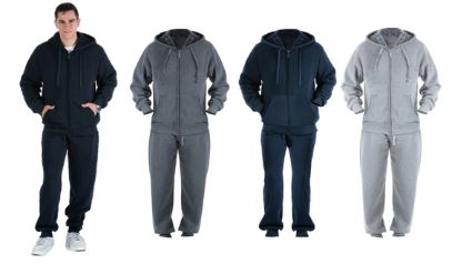 Men's Sherpa Lined Hooded Sweatshirts and Sweatpants (HF-MFJ605)