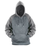 Men's Fleece Lined Colorblock Hooded Pullover-(HF-MFJ157)