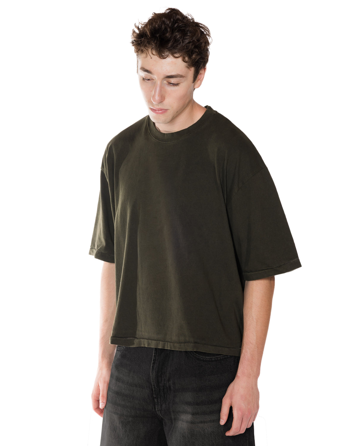 Diesei Green Crop Boxy T-shirt - side