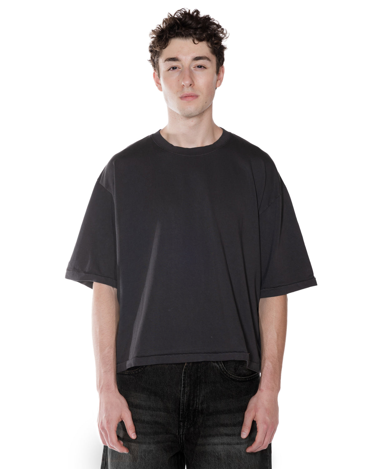 Midnight Cobalt Crop Boxy T-shirt - front