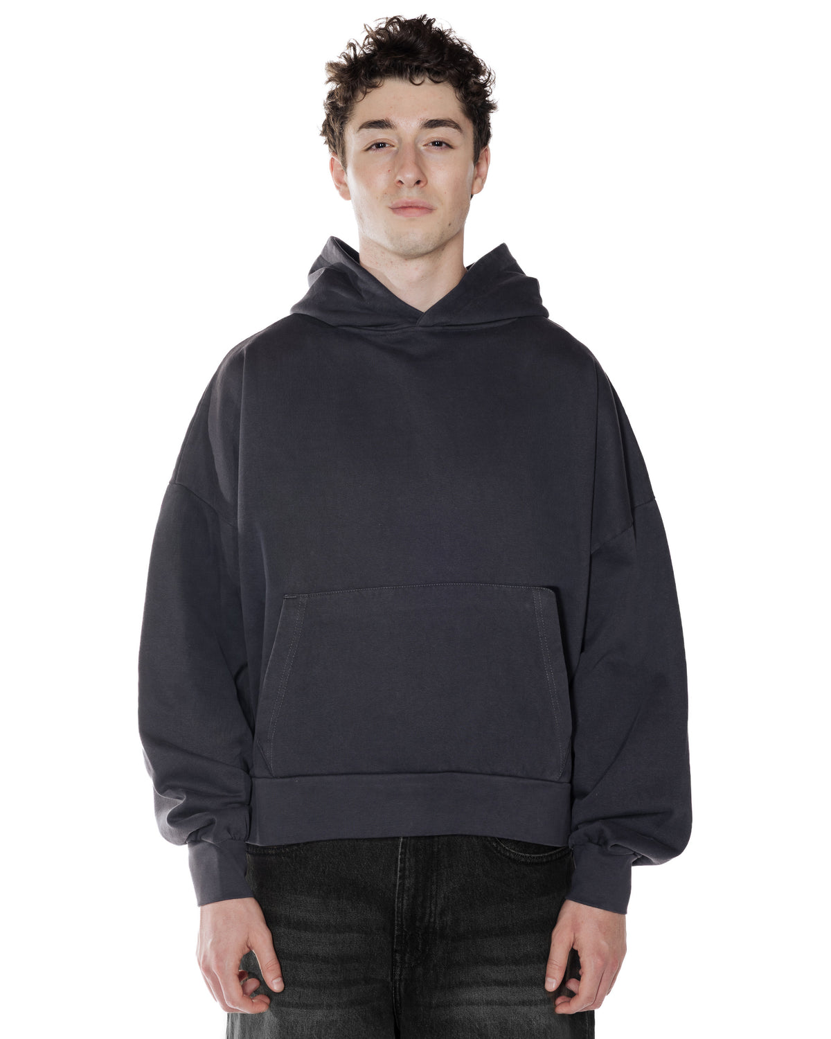 Midnight Cobalt Crop Hoodie - front