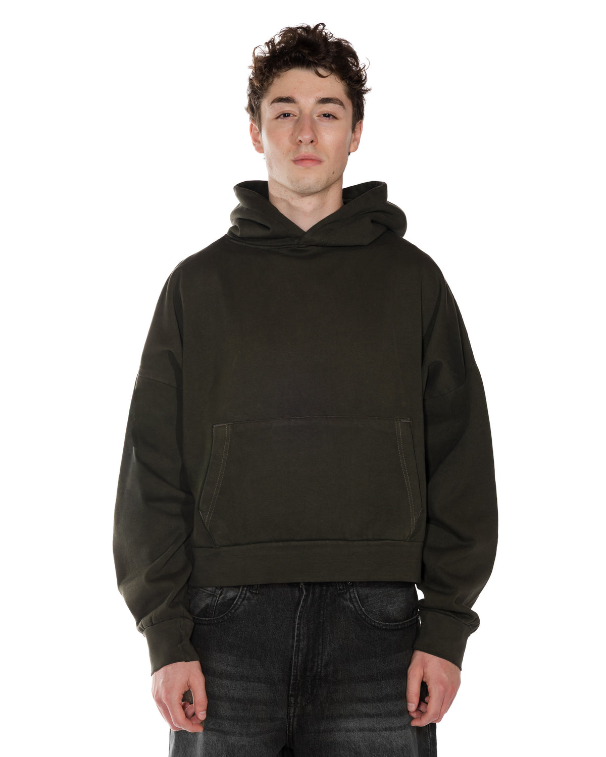 Diesei Green Crop Hoodie - front