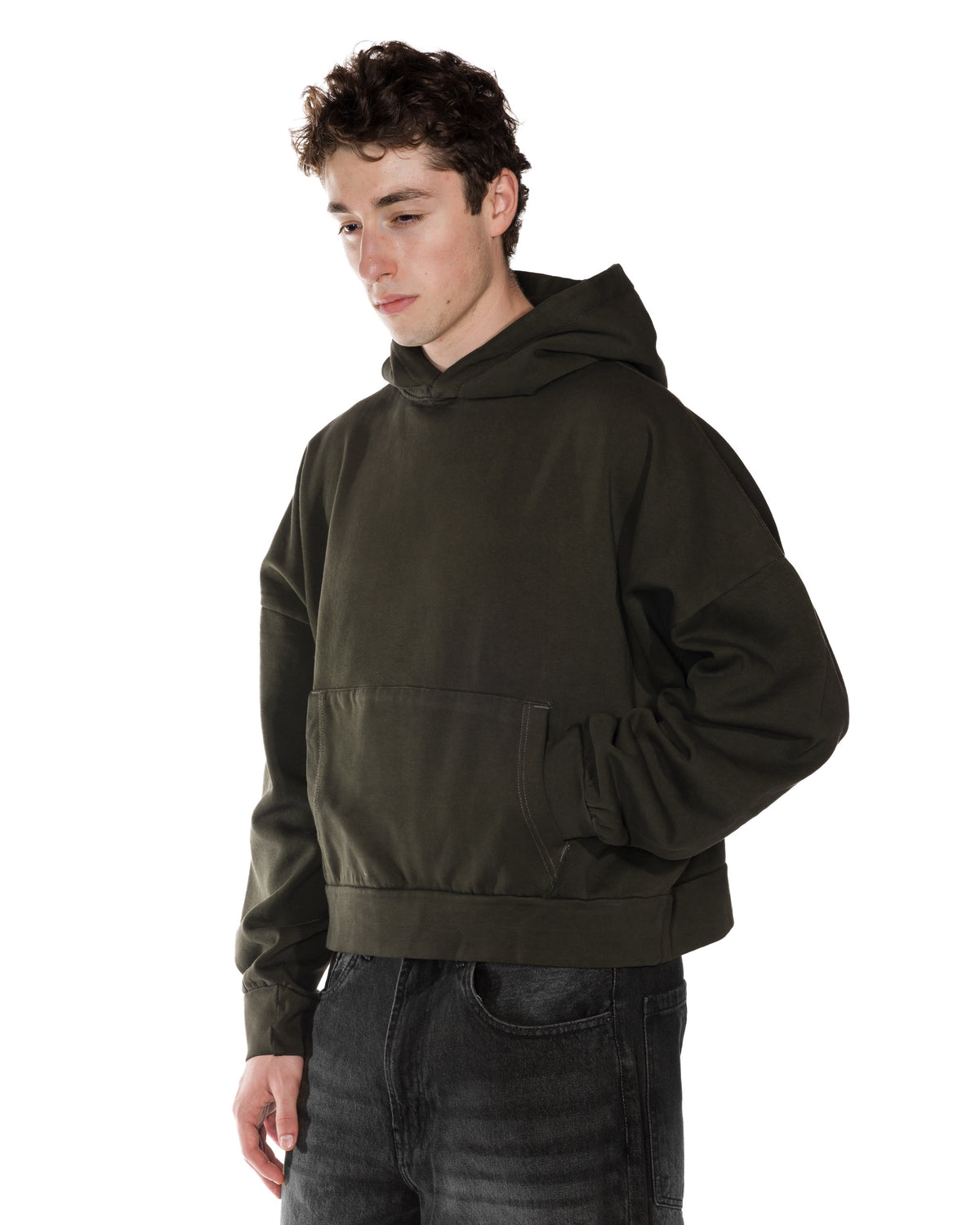 Diesei Green Crop Hoodie - side