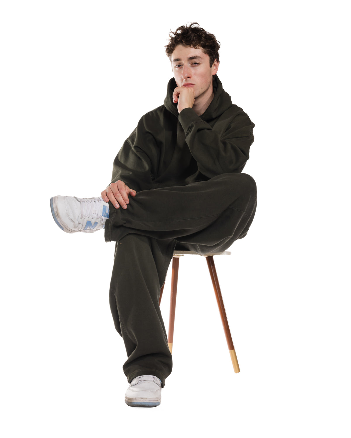 Diesei Green Crop Hoodie and Baggy Sweatpants set