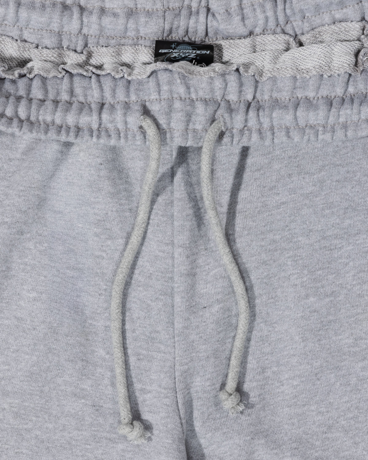Grey Bison Shorts - raw-edge waistband and drawstring