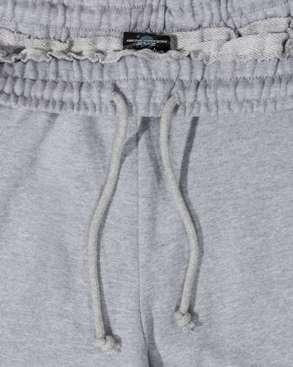 Grey Bison Shorts - raw-edge waistband and drawstring