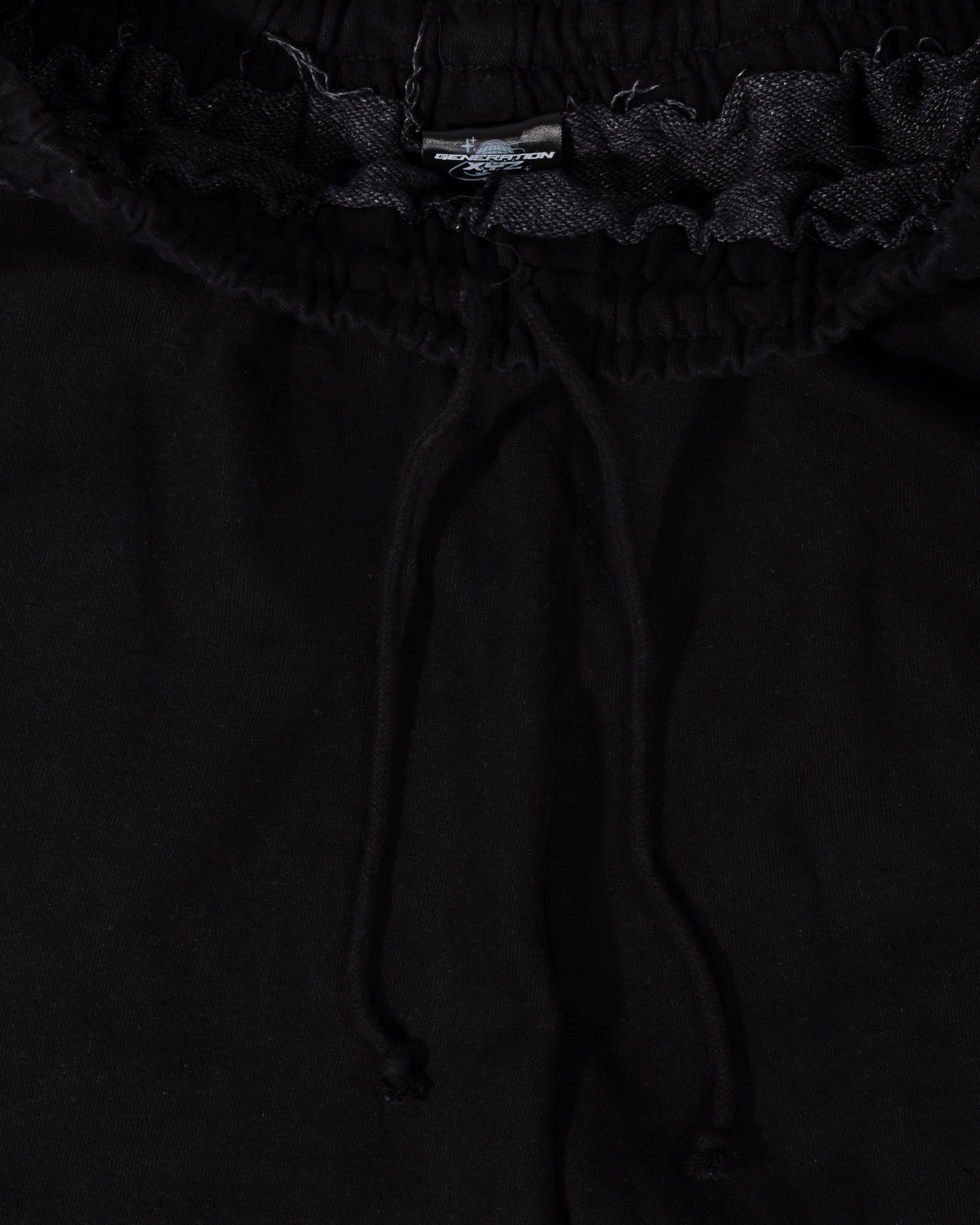 Black Bison Shorts - raw-edge waistband and drawstring