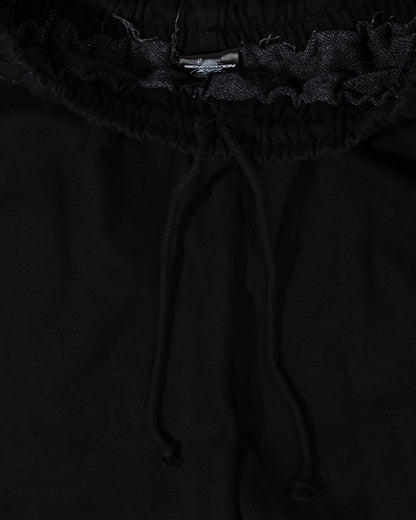 Black Bison Shorts - raw-edge waistband and drawstring