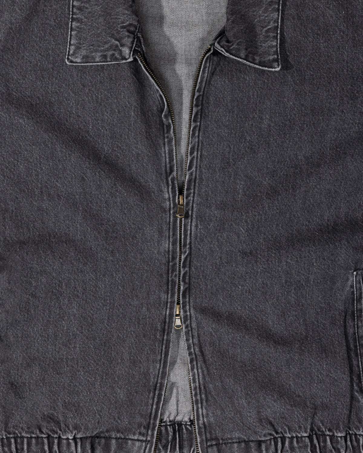 Drifter Jacket Black - collar and two-way zipper