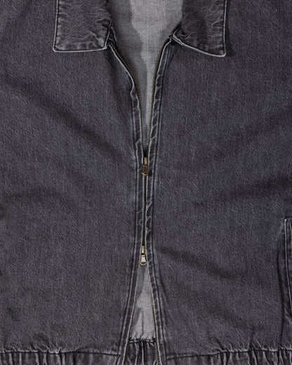 Drifter Jacket Black - collar and two-way zipper