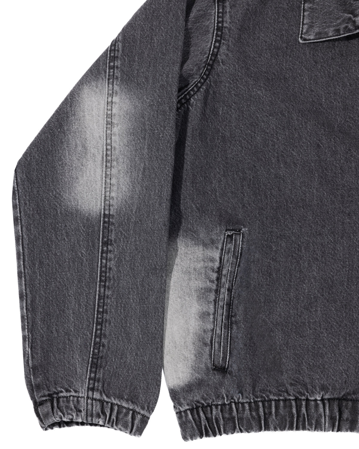 Drifter Jacket Black - faded sleeve and pocket