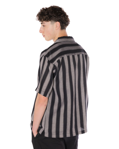 Textured Striped Shirt Black/Silver