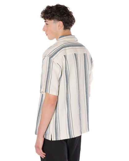 Textured Striped Shirt Off White