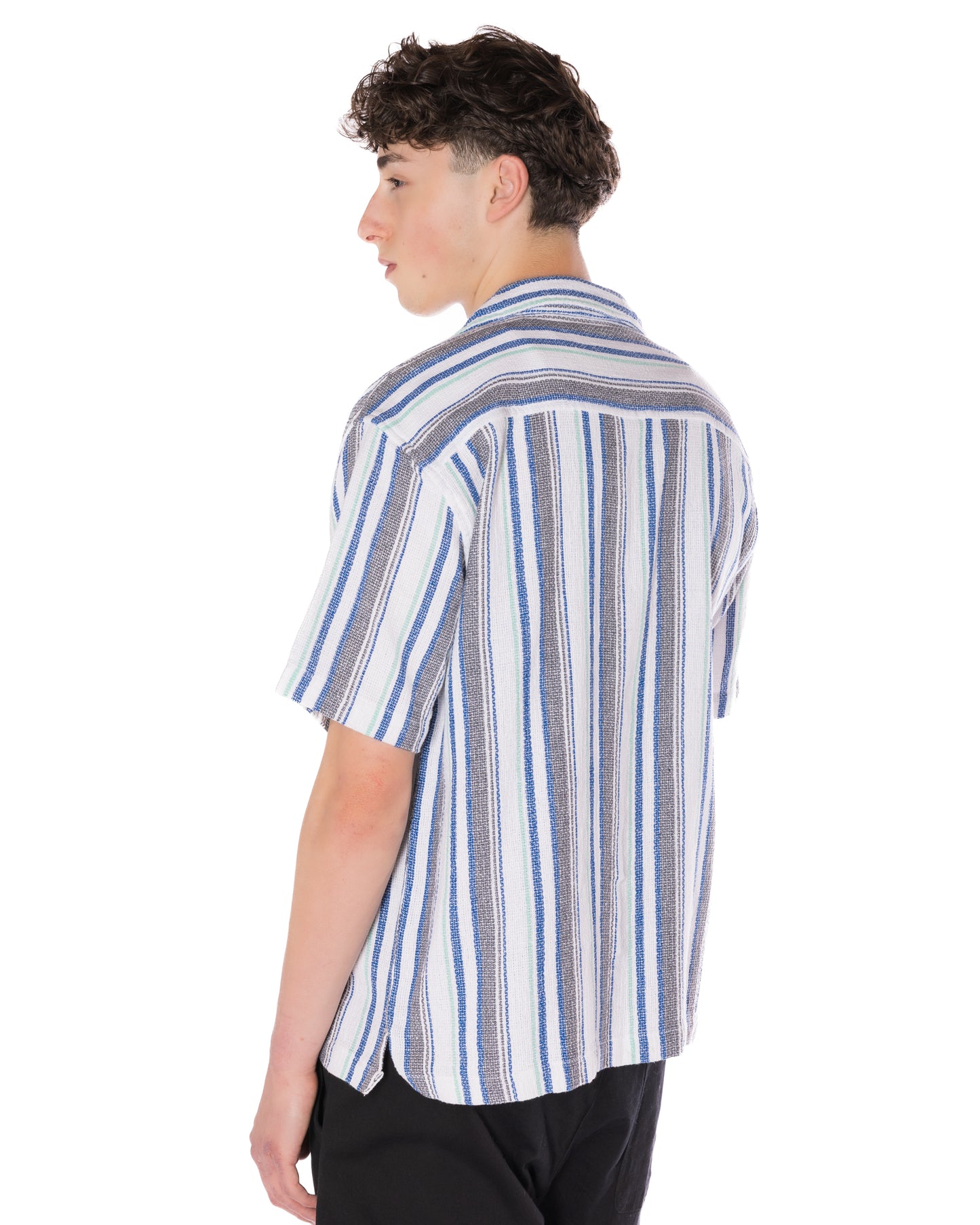 Textured Striped Shirt White/Blue