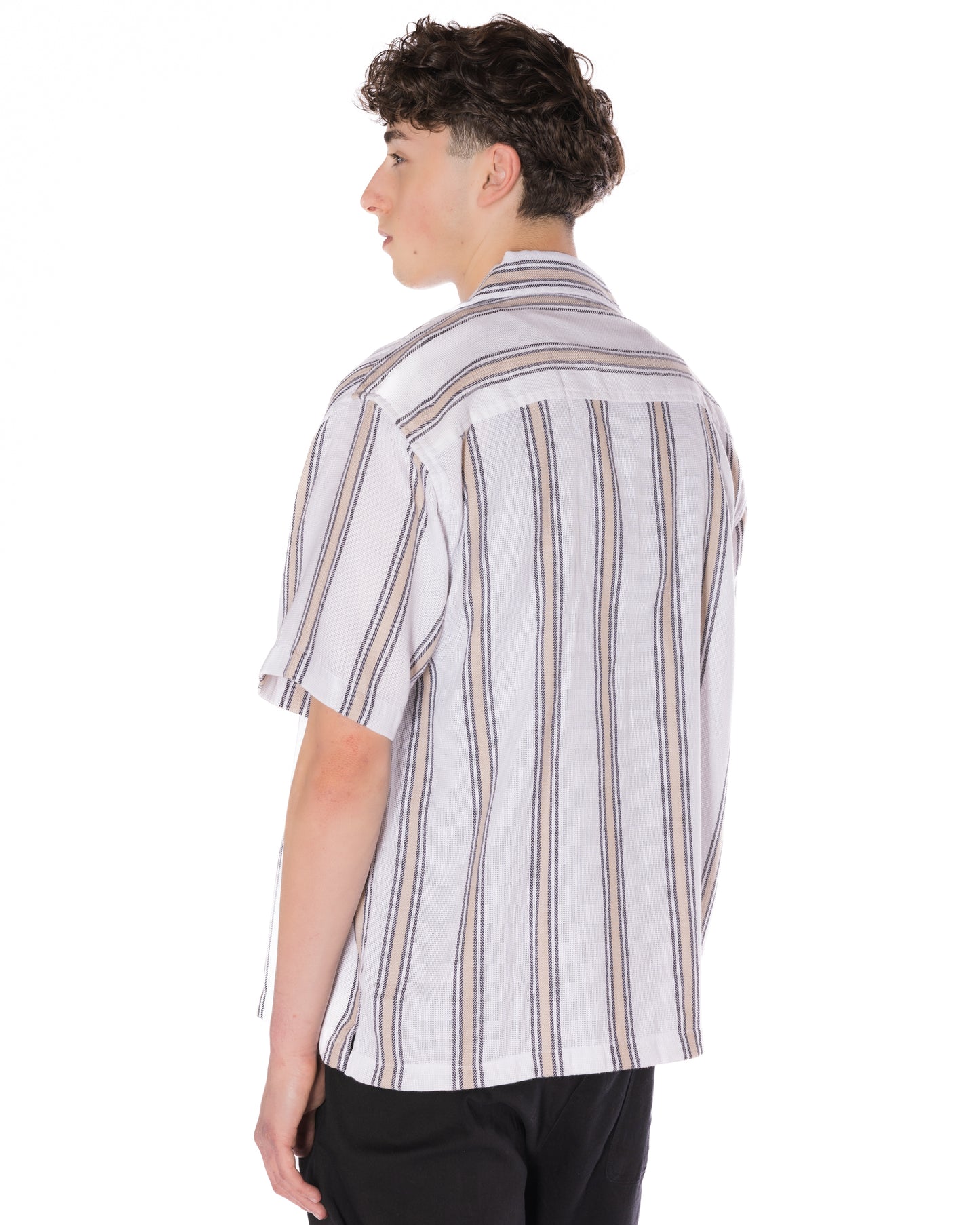 Textured Striped Shirt White