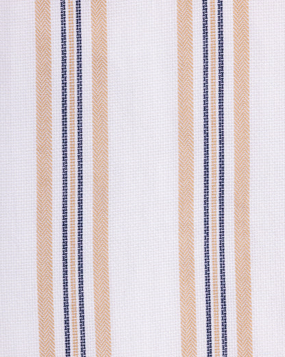Textured Striped Shirt White/Tan