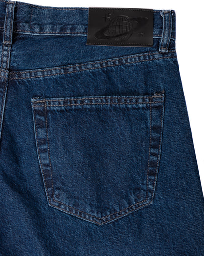 Stone Washed Blue Loose Jeans