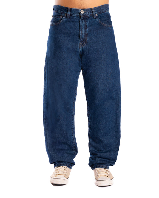 Stone Washed Blue Loose Jeans